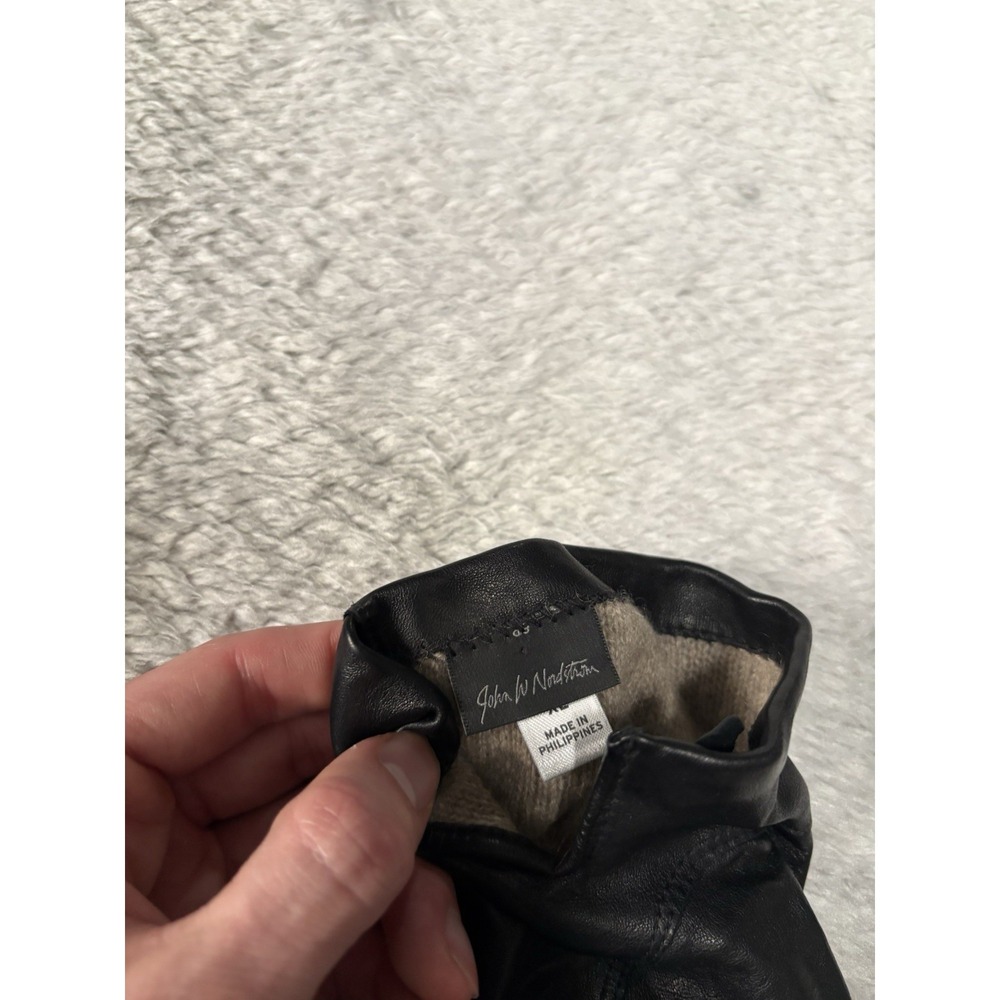 John W. Nordstrom Men's Black Leather‎ Gloves Winter XL - Picture 4 of 5